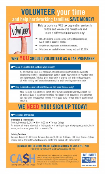 Flyer with information about how to volunteer