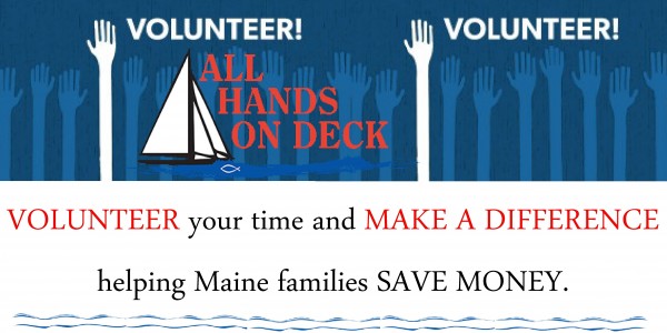 Header for Cash Flyer: volunteer your time and make a difference helping Maine families save money.