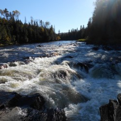 Photo of fish river falls in spring.