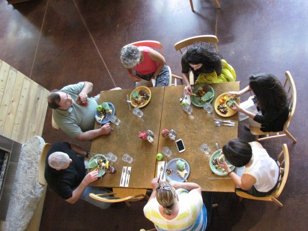 People around a table.