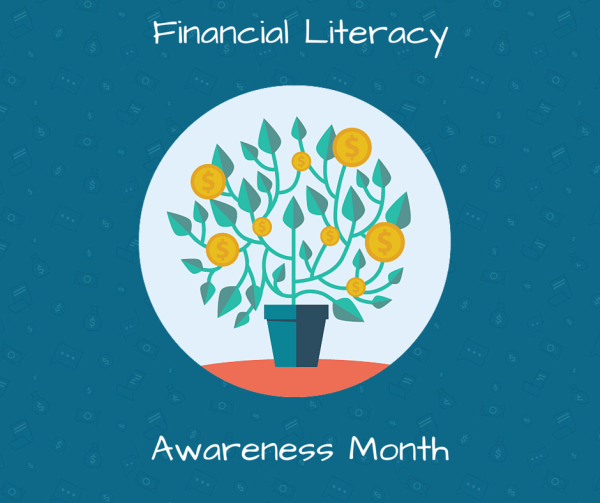 Financial Literacy Awareness Month with money tree