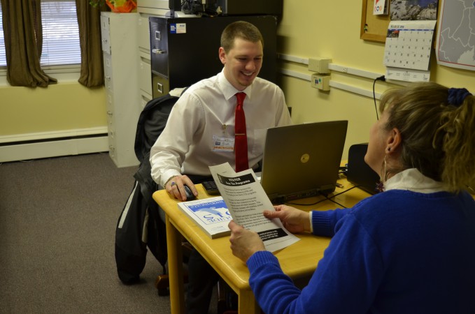 People preparing taxes.