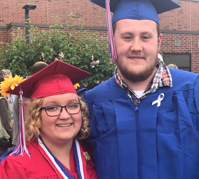 Alex Brann and Ryan Ouellette graduating from Messalonskee High School