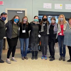 Group of volunteers wearing masks